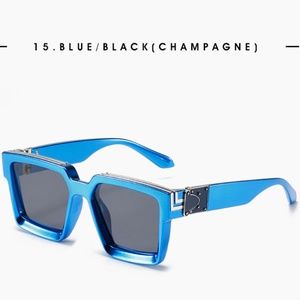 Luxury Brand Designer Gold Square Sunglasses Men